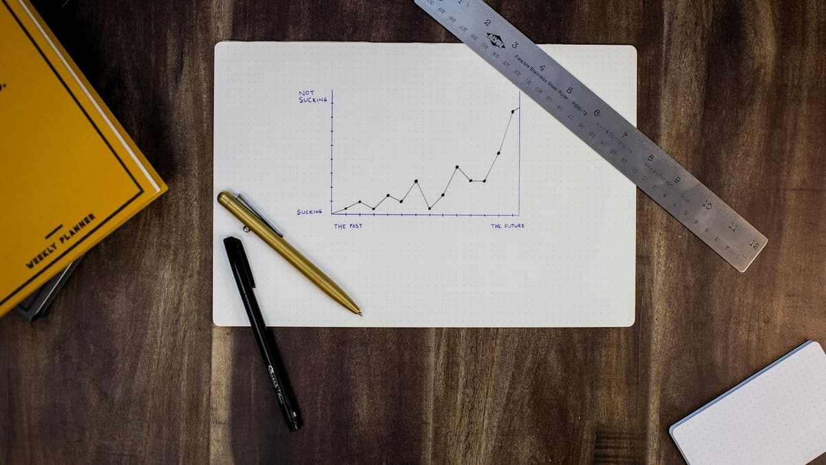 Gráfico de barras em ascensão representando crescimento de resultados